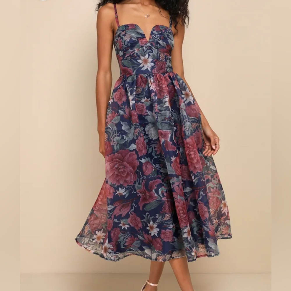 Lulus Cherished Aura Bustier Midi Dress